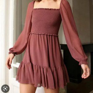 Aritzia Wilfred Tempest Mini Dress in Ashy Rose